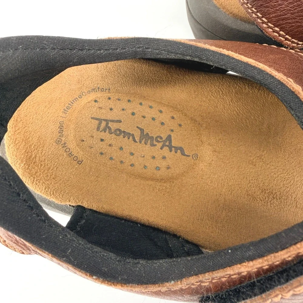 Thom McAn Brown Leather Fisherman Sandals Shock Absorbing Breathable Mens 11